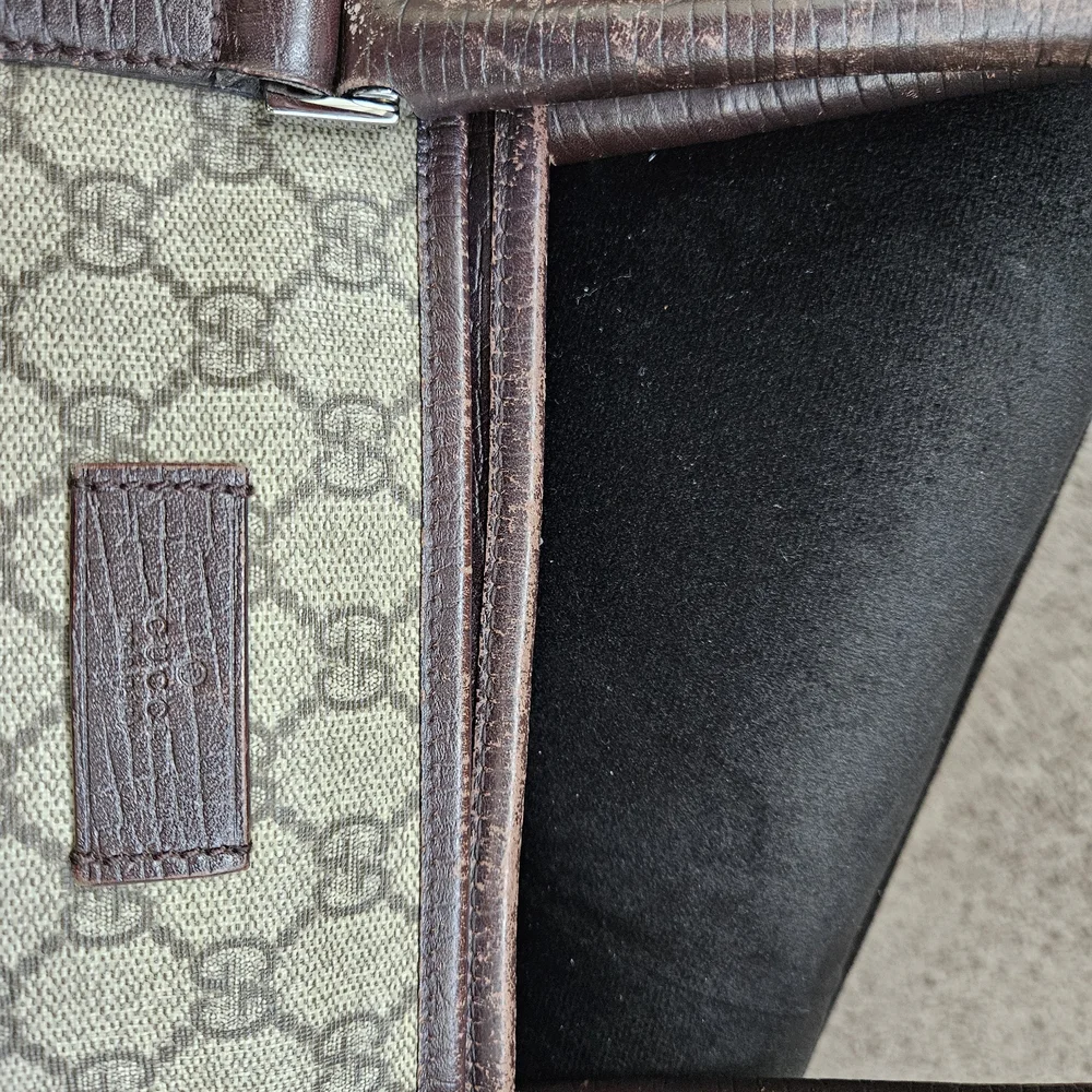 Gucci Beige/Brown Canvas Tote 15x9in - Picture 10 of 16